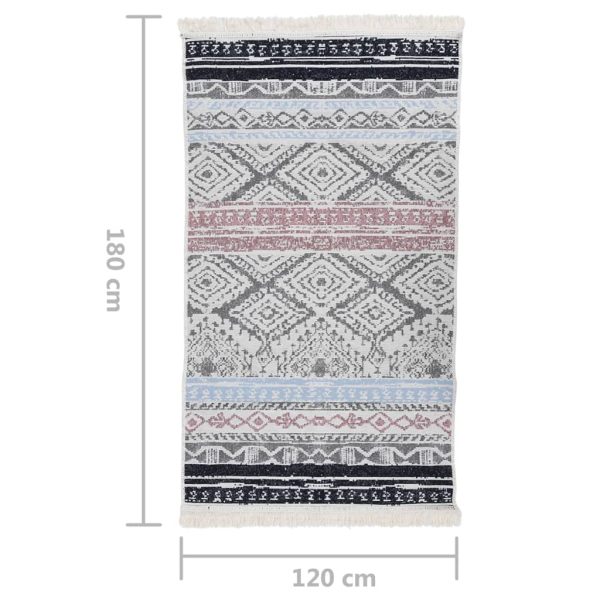 Tapete 120x180 cm algodão rosa e ciano - Image 7
