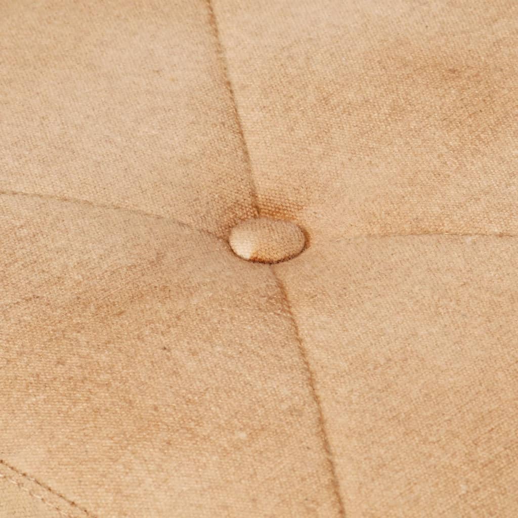 Poltrona de apoio com banco para os pés lona cor creme - Image 6