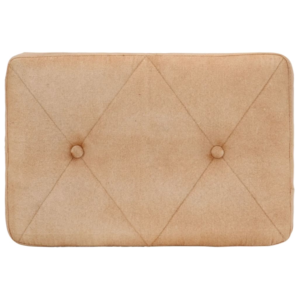 Poltrona de apoio com banco para os pés lona cor creme - Image 8