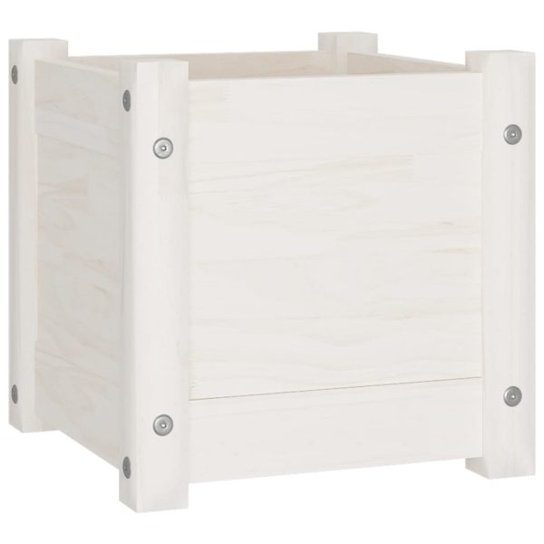 Vasos/floreiras de jardim 2 pcs 31x31x31 cm pinho maciço branco - Image 4