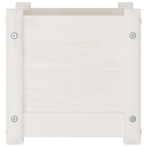 Vasos/floreiras de jardim 2 pcs 31x31x31 cm pinho maciço branco - Image 5