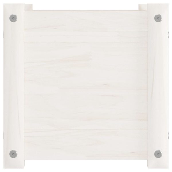 Vasos/floreiras de jardim 2 pcs 31x31x31 cm pinho maciço branco - Image 6
