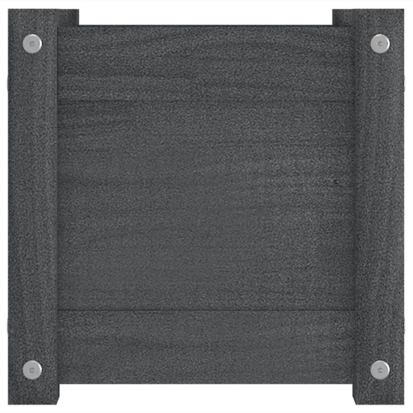 Vasos/floreiras de jardim 2 pcs 31x31x31 cm pinho maciço cinza - Image 6