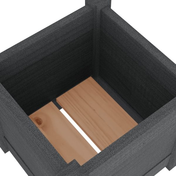 Vasos/floreiras de jardim 2 pcs 31x31x31 cm pinho maciço cinza - Image 7
