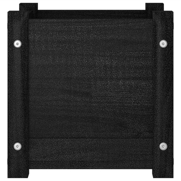 Vasos/floreiras de jardim 2 pcs 31x31x31 cm pinho maciço preto - Image 5