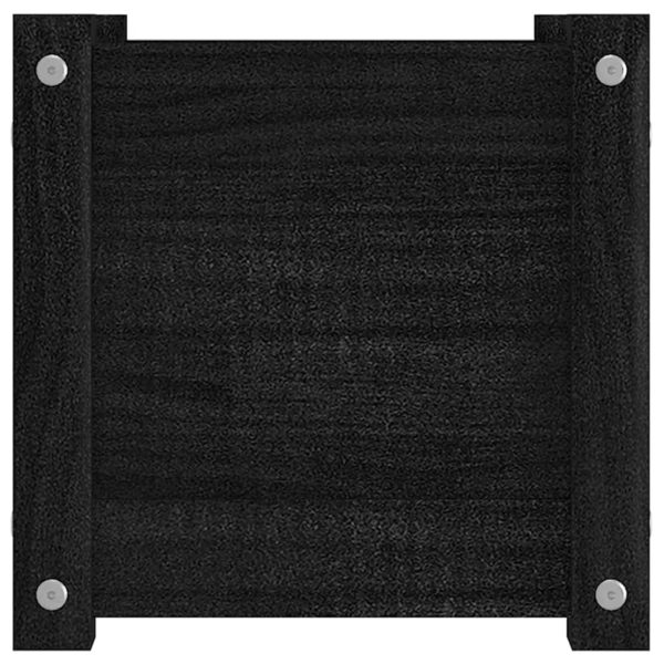 Vasos/floreiras de jardim 2 pcs 31x31x31 cm pinho maciço preto - Image 6