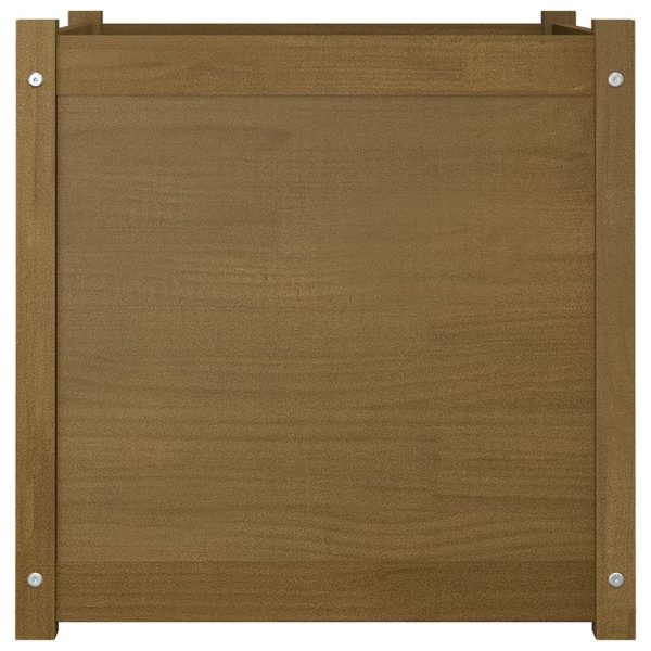Vaso/floreira jardim 2 pcs 60x60x60cm pinho maciço castanho mel - Image 4