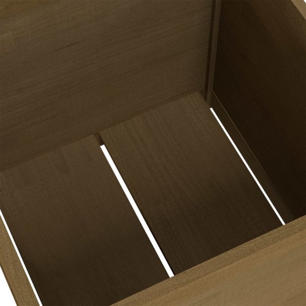 Vaso/floreira jardim 2 pcs 60x60x60cm pinho maciço castanho mel - Image 6