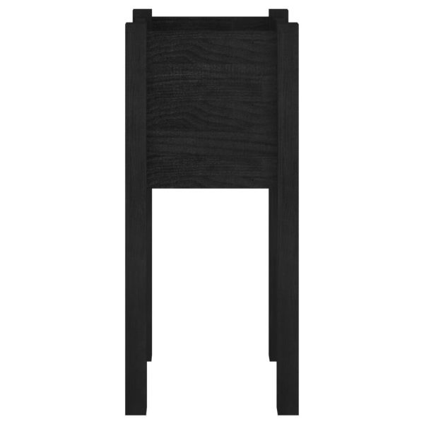 Vasos/floreiras de jardim 2 pcs 31x31x70 cm pinho maciço preto - Image 5