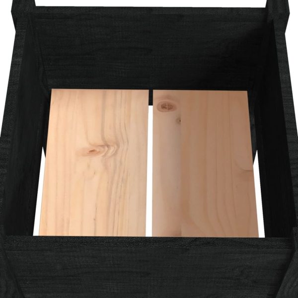 Vasos/floreiras de jardim 2 pcs 40x40x70 cm pinho maciço preto - Image 6