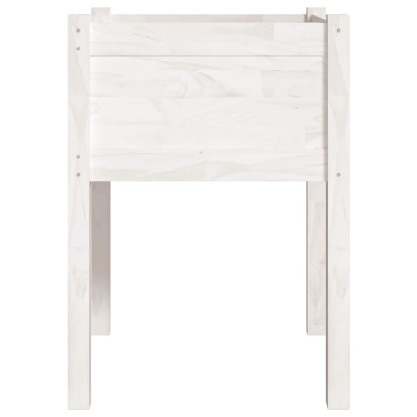 Vaso de jardim 50x50x70 cm madeira de pinho maciça branco - Image 4
