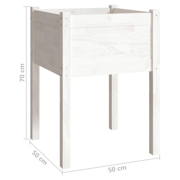 Vaso de jardim 50x50x70 cm madeira de pinho maciça branco - Image 7