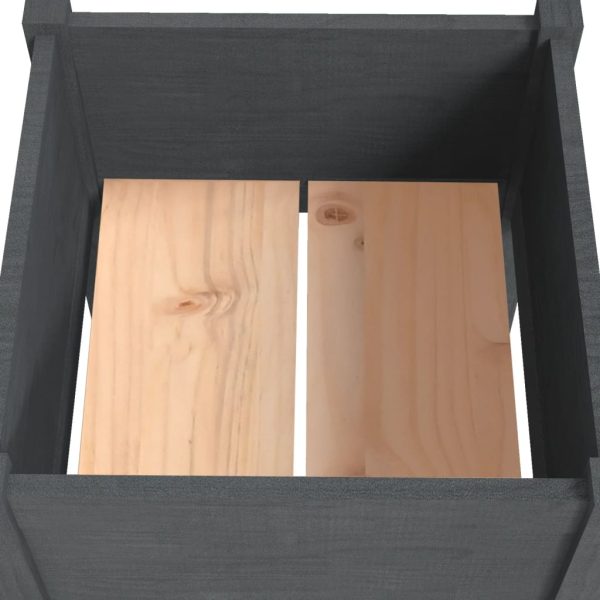 Vaso/floreira de jardim 2 pcs 50x50x70 cm pinho maciço cinzento - Image 6