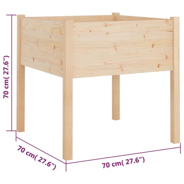 Vasos/floreiras de jardim 2 pcs 70x70x70 cm pinho maciço - Image 8