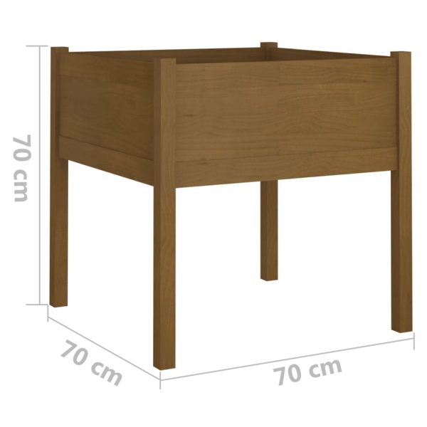 Vaso/floreira jardim 2 pcs 70x70x70cm pinho maciço castanho mel - Image 8