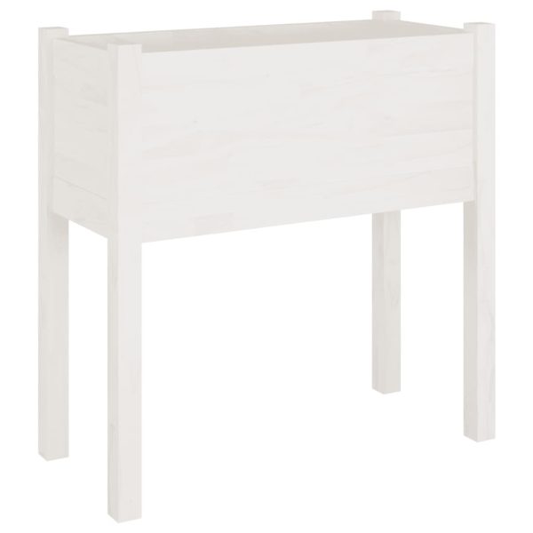 Vaso de jardim 70x31x70 cm madeira de pinho maciça branco - Image 2