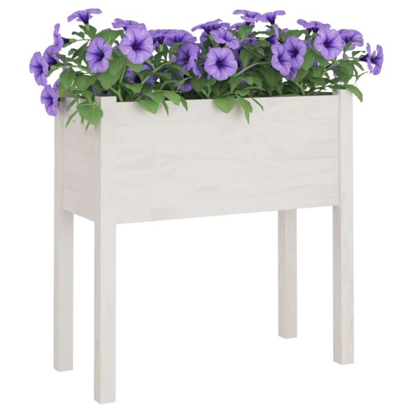 Vaso de jardim 70x31x70 cm madeira de pinho maciça branco - Image 6