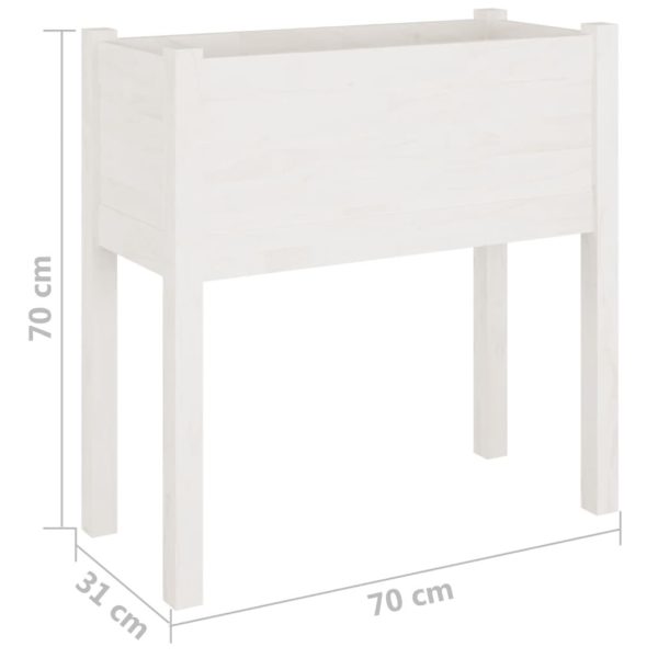 Vaso de jardim 70x31x70 cm madeira de pinho maciça branco - Image 8