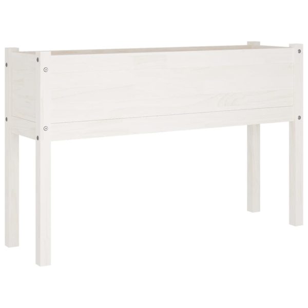 Vaso/floreira de jardim 110x31x70 cm pinho maciço branco - Image 2