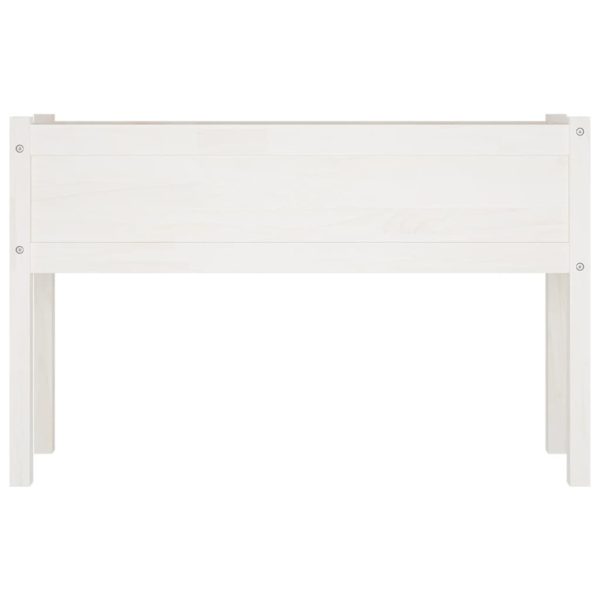 Vaso/floreira de jardim 110x31x70 cm pinho maciço branco - Image 4