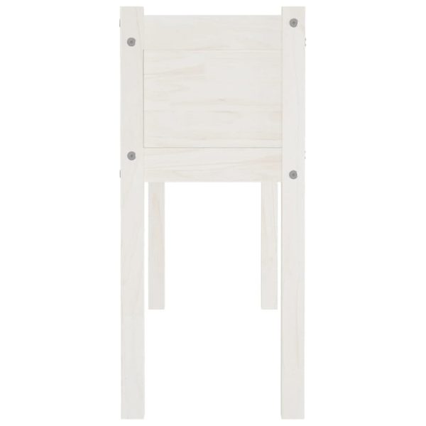 Vaso/floreira de jardim 110x31x70 cm pinho maciço branco - Image 5