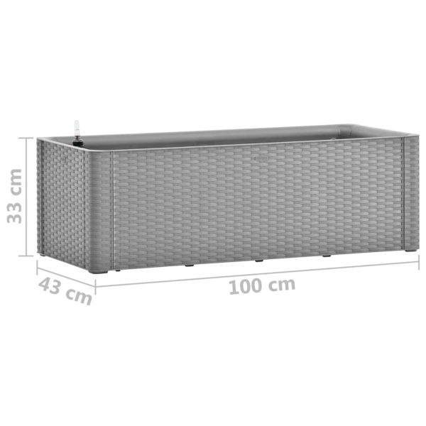 Vaso/floreira c/ sistema rega automática 100x43x33 cm cinzento - Image 7