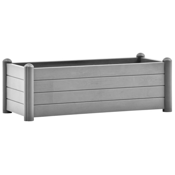 Canteiro elevado para jardim PP 100x43x35 cm cinzento pedra - Image 2