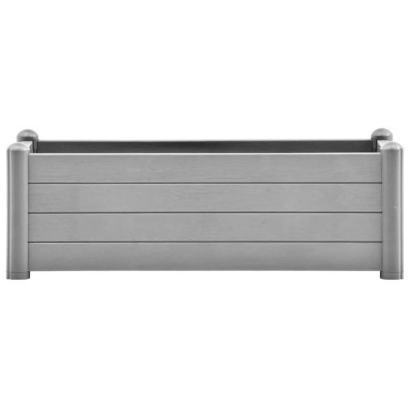 Canteiro elevado para jardim PP 100x43x35 cm cinzento pedra - Image 3