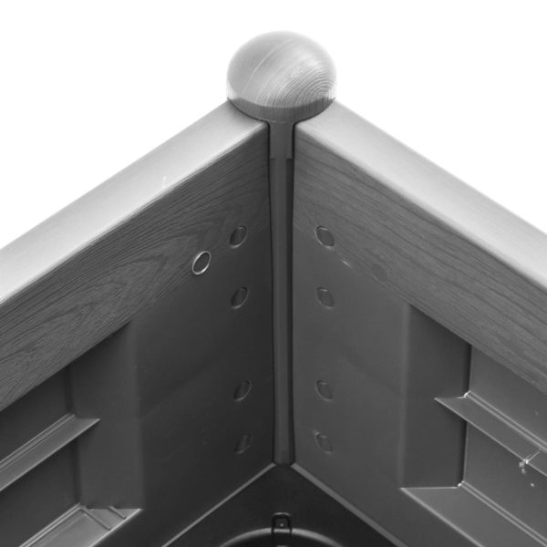 Canteiro elevado para jardim PP 100x43x35 cm cinzento pedra - Image 5