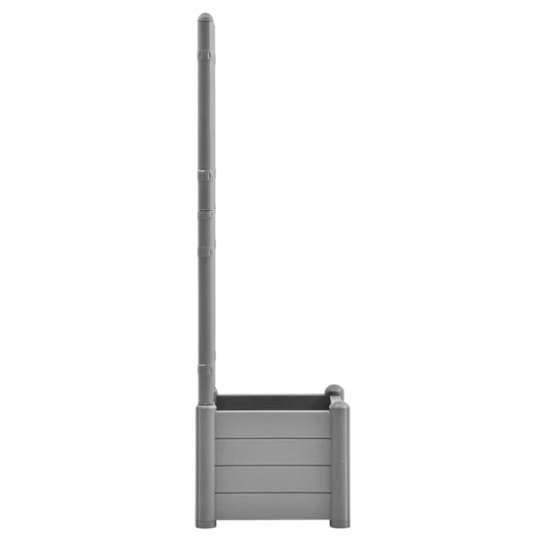 Vaso/floreira de jardim com treliça 43x43x142 cm PP cinza pedra - Image 4