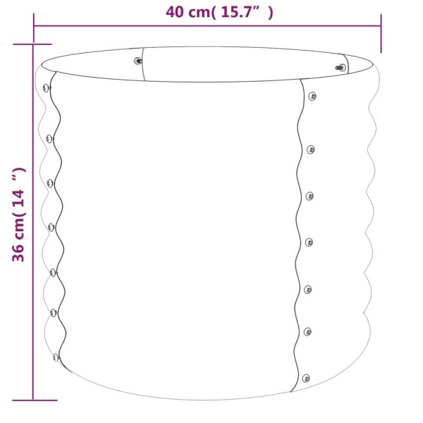 Vaso/floreira de jardim aço revestido a pó 40x40x36 cm verde - Image 4