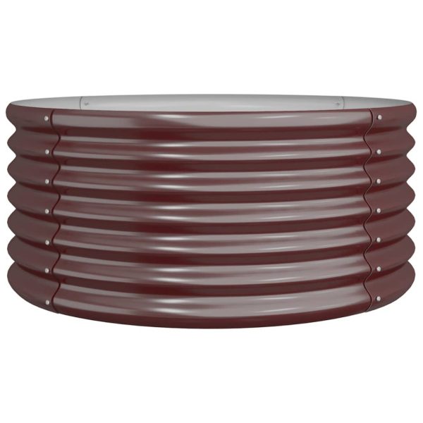 Vaso/floreira de jardim aço revestido a pó 80x80x36 cm castanho - Image 2
