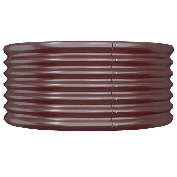 Vaso/floreira de jardim aço revestido a pó 80x80x36 cm castanho - Image 3