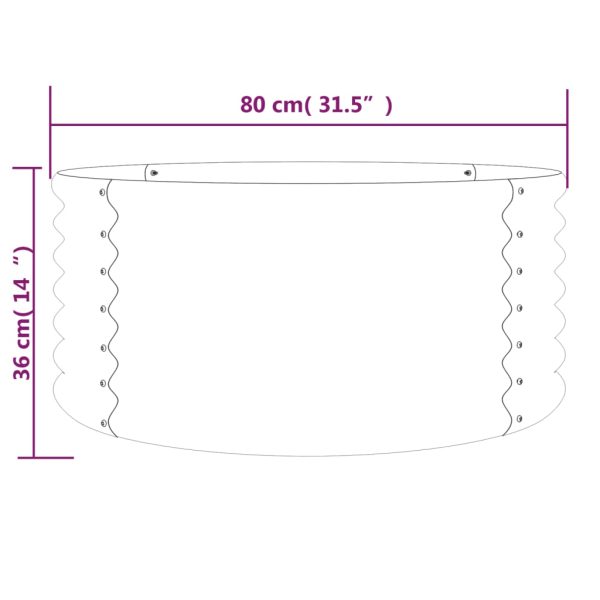Vaso/floreira de jardim aço revestido a pó 80x80x36 cm castanho - Image 4