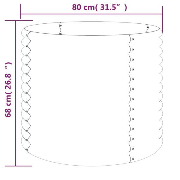 Vaso/floreira de jardim aço revestido a pó 80x80x68 cm verde - Image 4