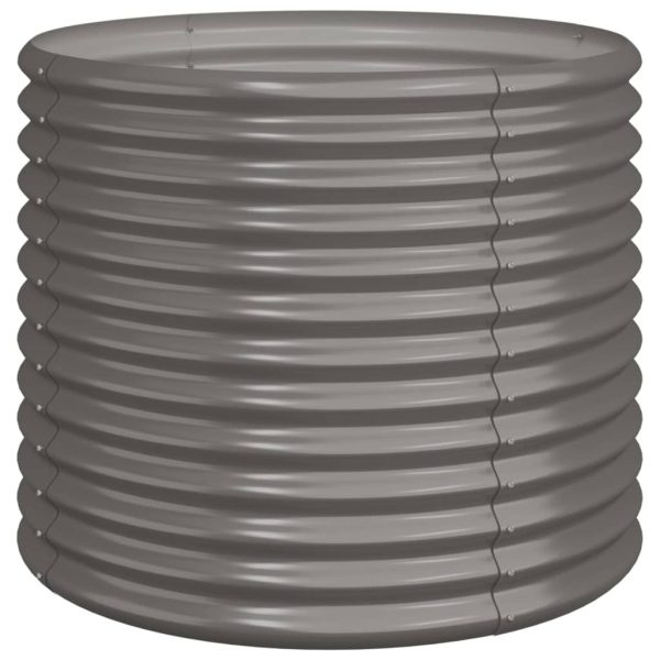 Vaso/floreira de jardim aço revestido a pó 80x80x68 cm cinza - Image 2