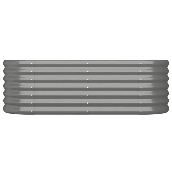 Vaso/floreira de jardim aço revestido a pó 114x40x36 cm cinza - Image 3