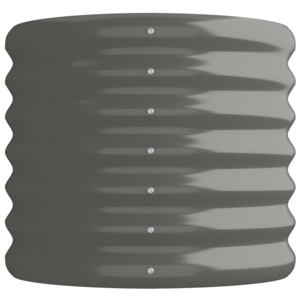 Vaso/floreira de jardim aço revestido a pó 114x40x36 cm cinza - Image 4