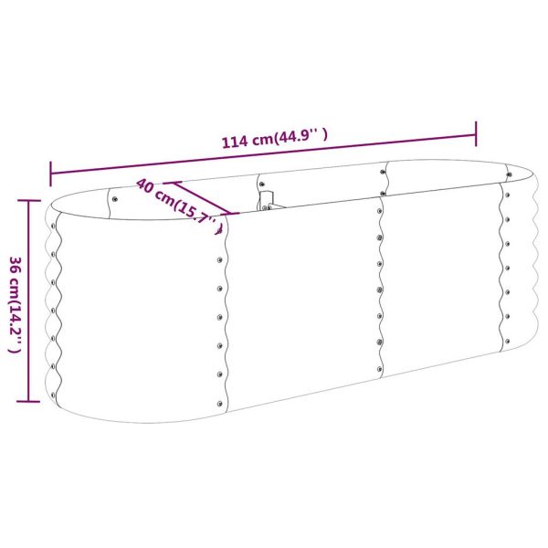 Vaso/floreira jardim aço revestido a pó 114x40x36 cm antracite - Image 6