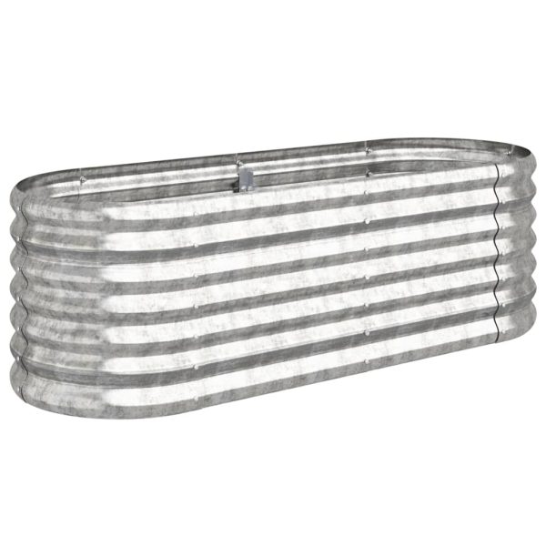 Vaso/floreira de jardim aço revestido a pó 114x40x36cm prateado - Image 2