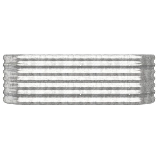 Vaso/floreira de jardim aço revestido a pó 114x40x36cm prateado - Image 3
