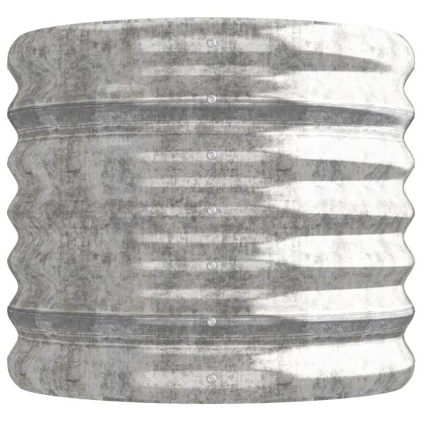 Vaso/floreira de jardim aço revestido a pó 114x40x36cm prateado - Image 4