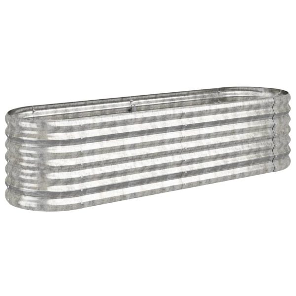 Vaso/floreira de jardim aço revestido a pó 152x40x36cm prateado - Image 2