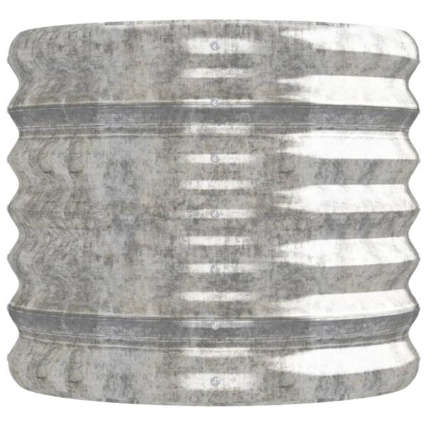 Vaso/floreira de jardim aço revestido a pó 152x40x36cm prateado - Image 4