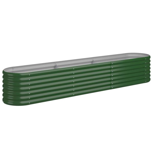 Vaso/floreira de jardim aço revestido a pó 224x40x36 cm verde - Image 2