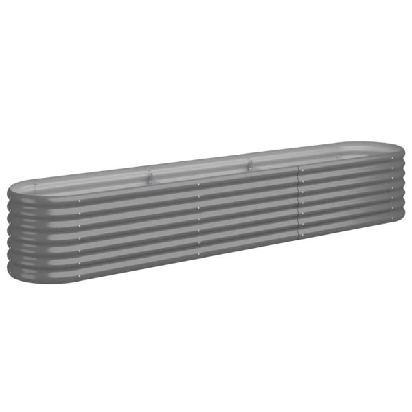 Vaso/floreira de jardim aço revestido a pó 224x40x36 cm cinza - Image 2
