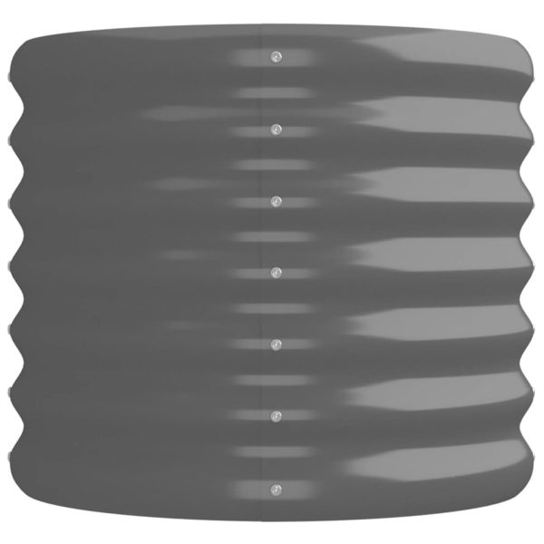 Vaso/floreira de jardim aço revestido a pó 224x40x36 cm cinza - Image 4