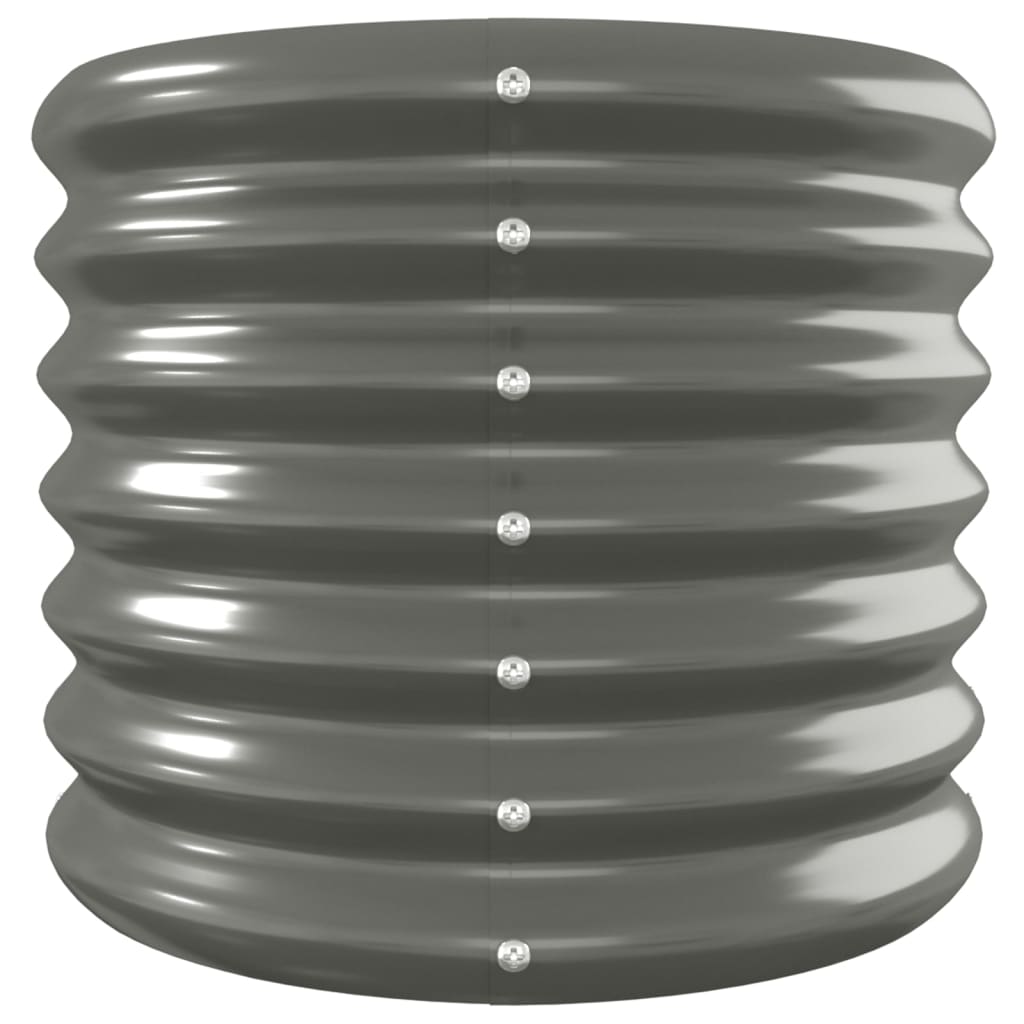 Vaso/floreira de jardim aço revestido a pó 260x40x36 cm cinza - Image 4