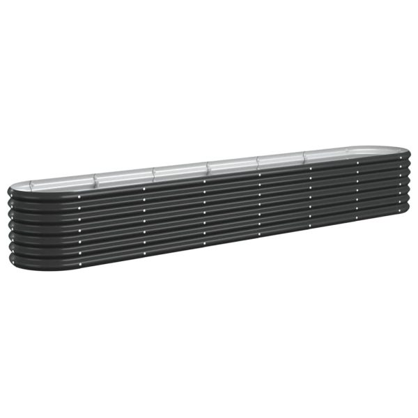 Vaso/floreira jardim aço revestido a pó 260x40x36 cm antracite - Image 2