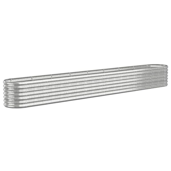 Vaso/floreira de jardim aço revestido a pó 332x40x36cm prateado - Image 2